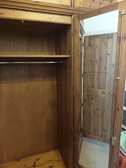 Photo of free Triple door pine wardrobe and removable blanket box (Lavender Hill SW11) #4
