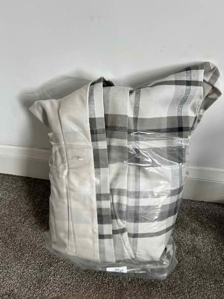 Photo of free Grey-white eyelet curtains (Greaves LA1) #1