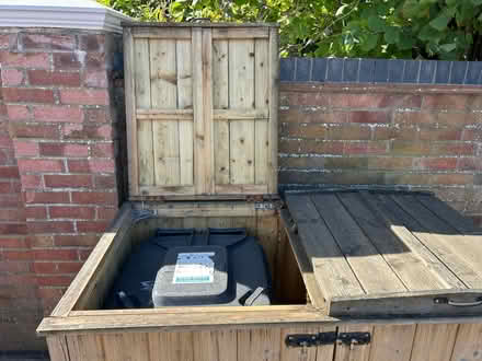 Photo of free Wooden Double Bin Storage Unit (South Cambridgeshire CB24) #3