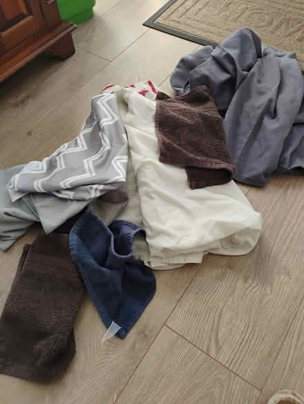 Photo of free Mixed old bedding, tea towels etc (Birchgate Close SK10) #1