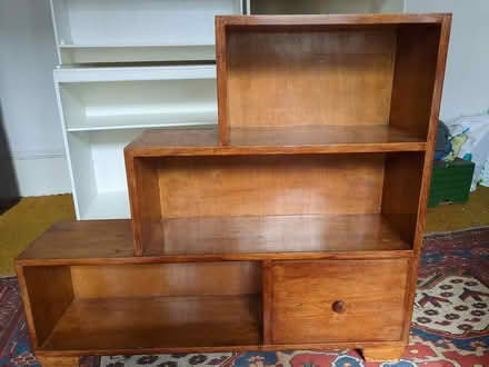 Photo of free Staggered wooden shelf (North Finchley) #1