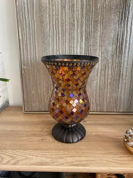 Photo of free Glass mosaic hurricane vase (Sanderstead CR29HW) #1