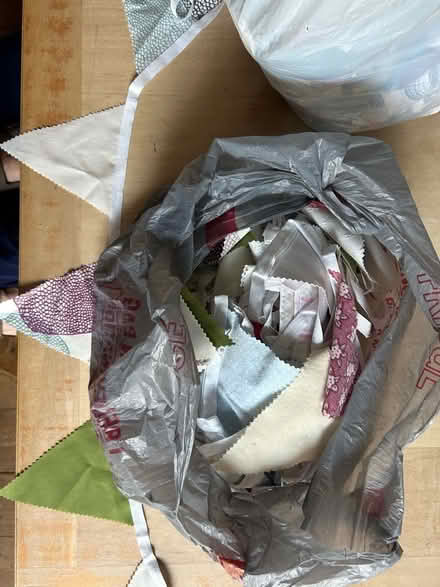 Photo of free 2 bags of bunting triangles, some loose, smaller ones sewn (Headington OX3) #2