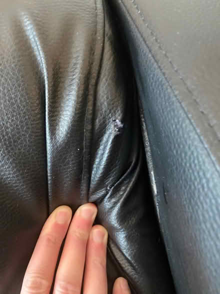 Photo of free Dark brown pleather sofa (Shepherds Bush W6) #3