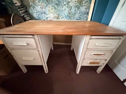 Photo of free Old solid wood teachers desk (Darfield S73) #1