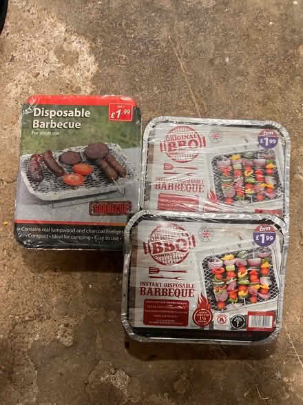 Photo of free 3 unused disposable barbecues (Upper Wolvercote OX2) #1