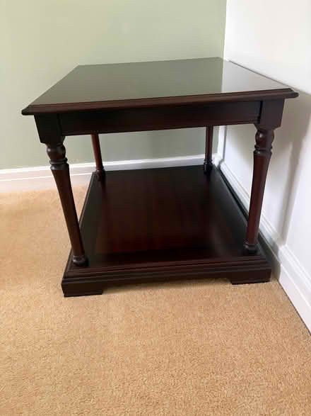 Photo of free Coffee/Lamp Table Mahogany with under shelf for magazines (Meppershall SG17) #2