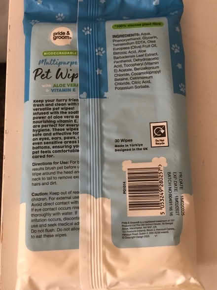 Photo of free Multipurpose Pet Wipes (Neasden NW10 near McDonald) #2