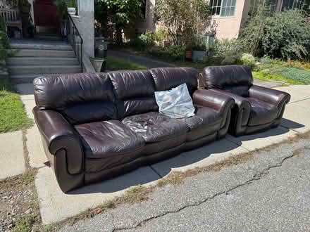 Photo of free leather/pleather? couch (Watertown) #1