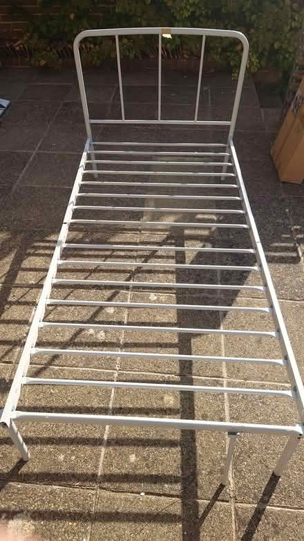 Photo of free Grey steel tube single bed (Caversham) #1