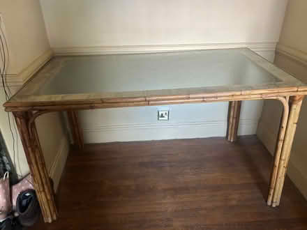 Photo of free Glass topped bamboo table (Brewer Street RH1) #2