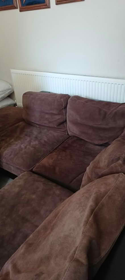 Photo of free Brown suide L shape sofa (Croham CR0) #2