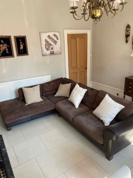 Photo of free Suede/Leather Corner Sofa (Croham CR0) #1
