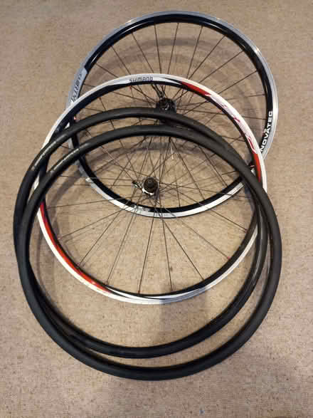 Photo of free 2 x bicycle wheels and 2 x tyres, history not known (Bernards Heath AL3) #1