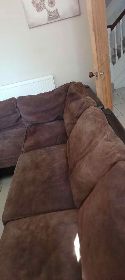 Photo of free Brown suide L shape sofa (Croham CR0) #1