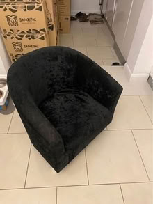 Photo of free Crush Velvet Tub Chair In Black (Croham CR0) #2