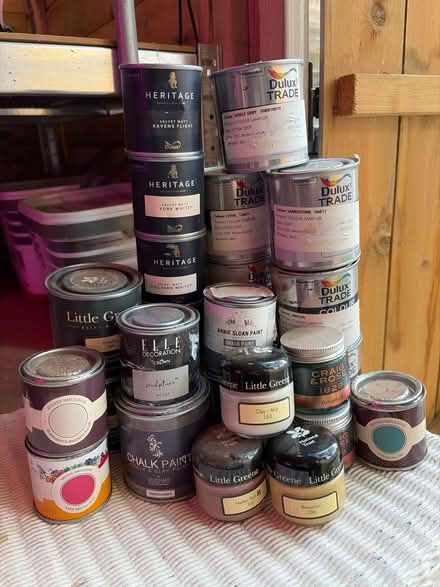 Photo of free Collection of paint sample pots (Woodside SE25) #1