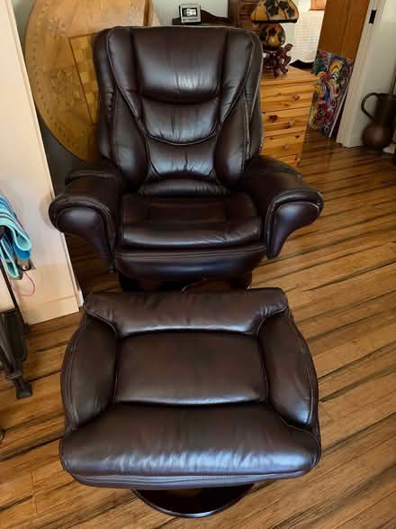 Photo of free Leather Recliner and Ottoman (Oakmont) #1
