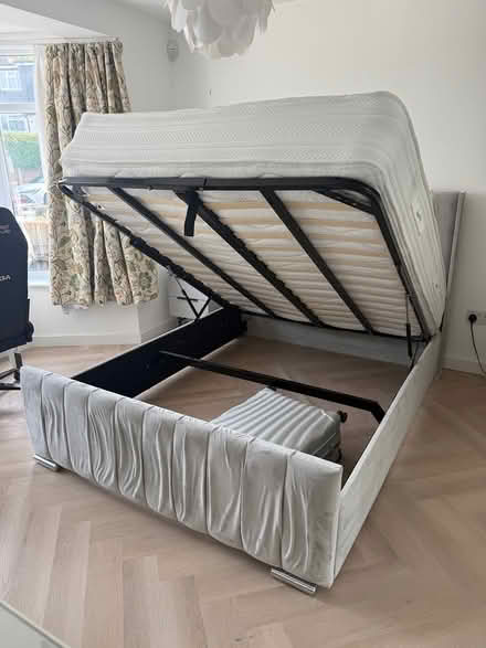 Photo of free Grey ottoman bed frame (king) (N18) #2