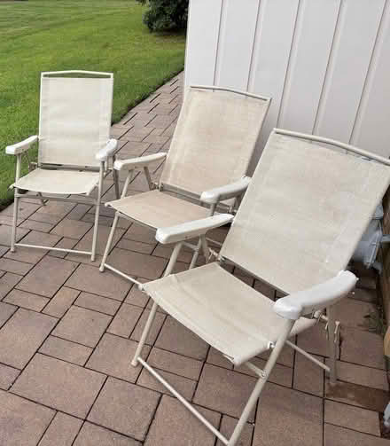 Photo of free Curb alert: 3 Folding patio chairs (Huntingdon Valley/Abington) #1
