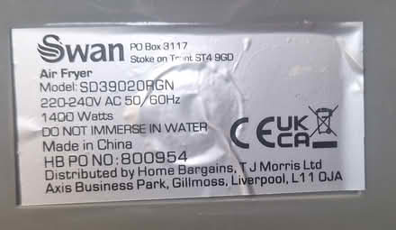 Photo of free Swan Air fryer (Coalville LE67 or LE67) #3