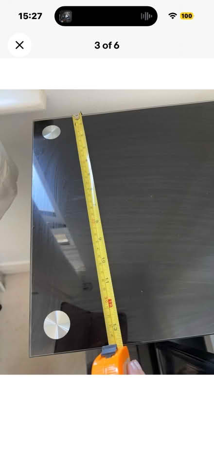Photo of free Black glass & chrome TV stand / display unit 43”x 11.5” (110 (Hanworth TW2) #3