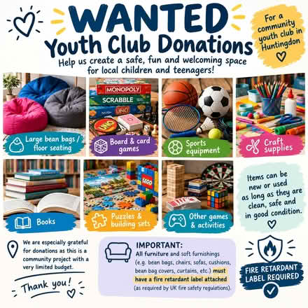 Photo of Youth Club Items, Games, Beanbags, Bookshelves, Kallax (Oxmoor PE29) #1