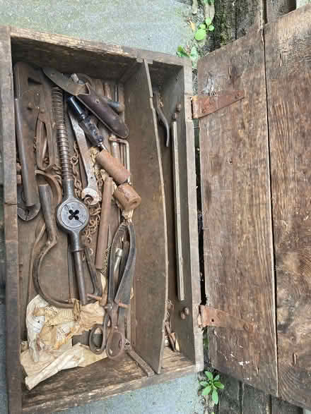 Photo of free Old Engineering tools in wooden box (Vinters Park ME14) #1