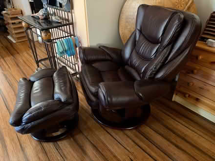 Photo of free Leather Recliner and Ottoman (Oakmont) #2