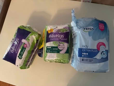 Photo of free 22 Always Discreet and 8 Tena Pads (Finchingfield CM7) #1