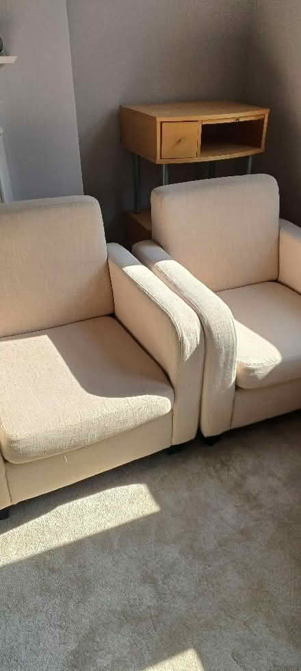 Photo of free 2 small cream chairs (Croham CR0) #1