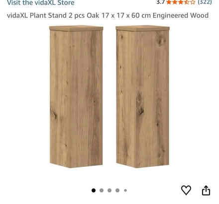 Photo of free 2 x oak veneer plant stands new (Barnes SW13) #1