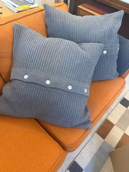 Photo of free Large grey cushions x2 (Craigmillar Park EH16) #1
