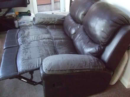Photo of free leather look 2-seater reclining sofa (Heath Hayes WS12) #3