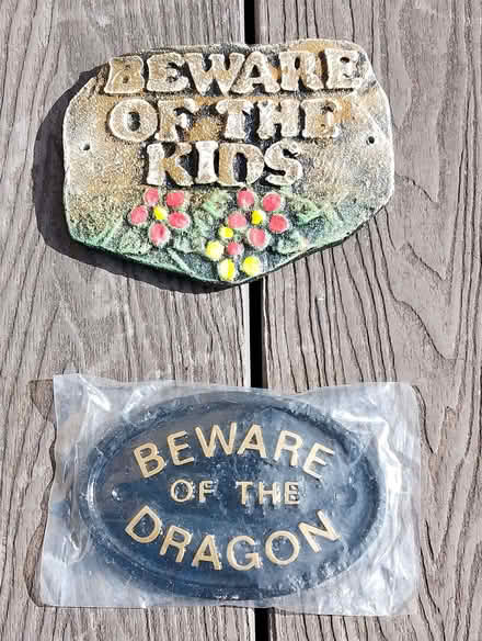 Photo of free Two cheeky "Beware of the..." signs (Stirling FK7) #1