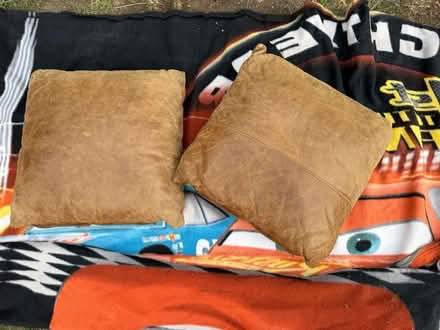 Photo of free Two antiqued leather cushions (Barnes SW13) #4