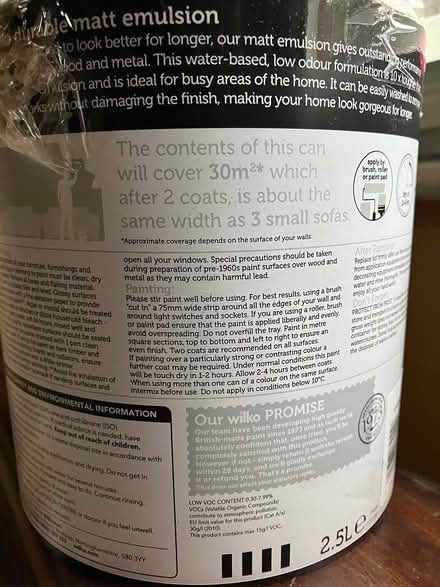 Photo of free Emulsion paint (Malvern Link WR14) #2