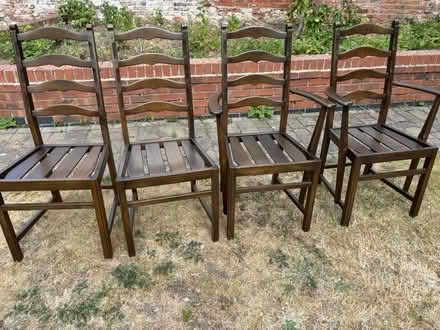 Photo of free 4 wooden dining chairs (DN10- mattersey) #1
