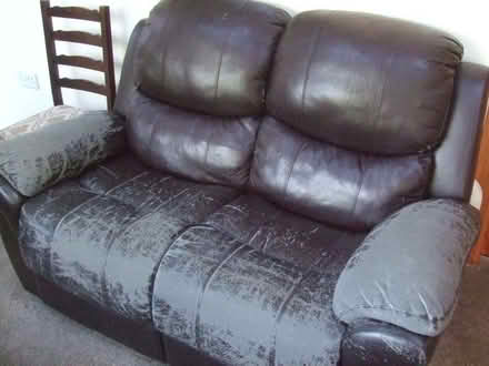 Photo of free leather look 2-seater reclining sofa (Heath Hayes WS12) #1