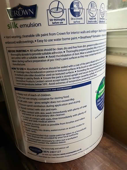Photo of free Emulsion paint 3 (Malvern Link WR14) #2