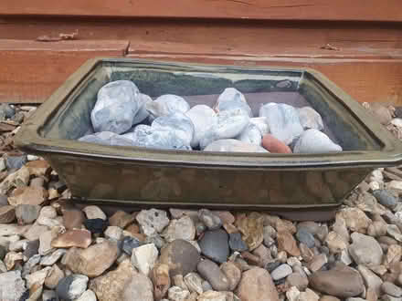 Photo of free Rectangular glazed ceramic container with decorative stones (Winchmore Hill N13) #1
