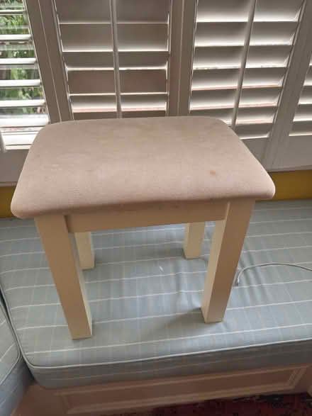 Photo of free White canvas and wood stool (Brook Green W14) #1