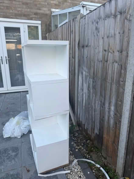 Photo of free White staggered cube bookshelf (Enfield EN3) #3