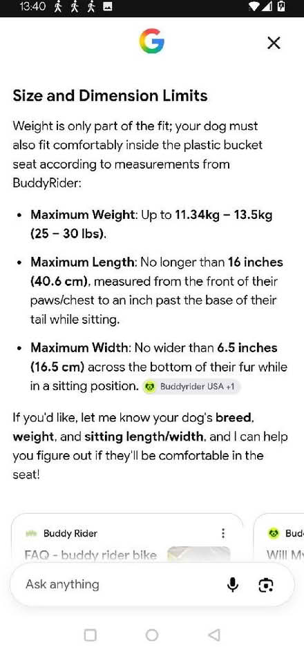 Photo of free Buddy Rider - dog carrier (Central Reading RG1) #4