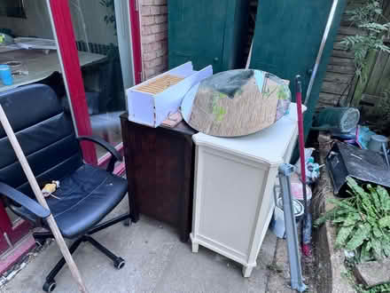 Photo of free Job lot – 2 Solid Wood Cabinets, IKEA Desk Chair, Mirror, To (North Kensington W11) #1