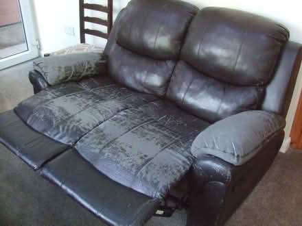Photo of free leather look 2-seater reclining sofa (Heath Hayes WS12) #2