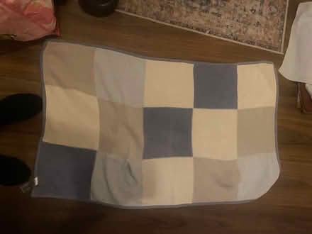 Photo of free Light blue checkered baby blanket (Manchester M19) #1