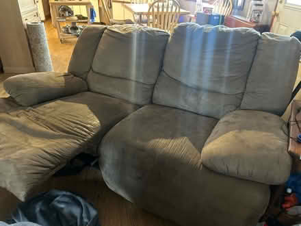 Photo of free Double recliner couch 62” long (Town of oneonta) #1