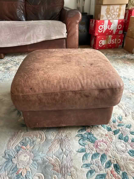 Photo of free Leather foot stool (Hailsham BN27) #2