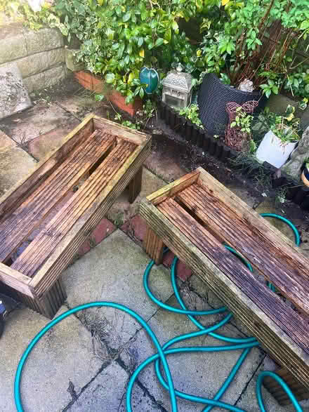 Photo of free 2 wooden planters (Macclesfield SK11) #1